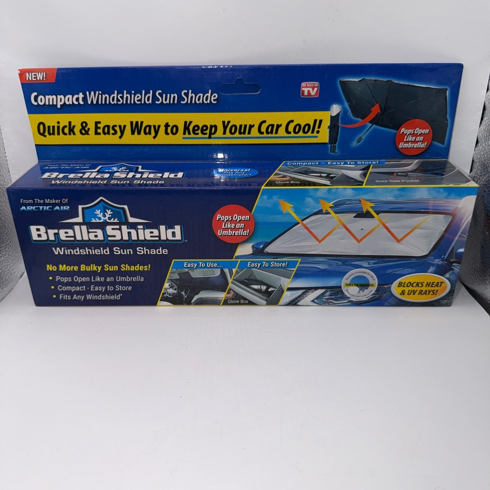 Brella Shield OS Compact Windshield Sun Shade Universal Fit UV Heat Protection